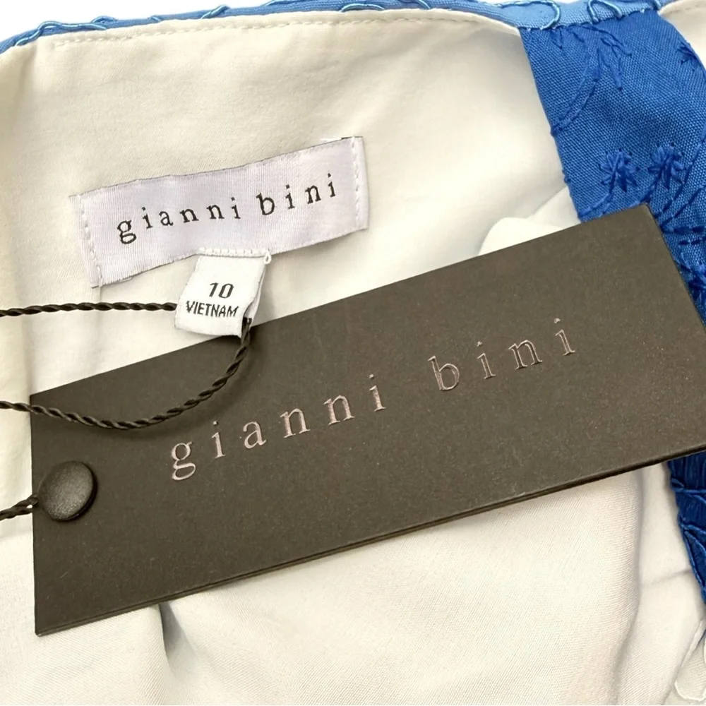 Gianni Bini Sleeveless Midi Dress Women Size 10 Blue White Striped NWT